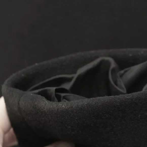 Babaton Cocoon Coat Black Cashmere Wool Funnel Neck Minimal Goth Quiet Lux Coat - Picture 11 of 16